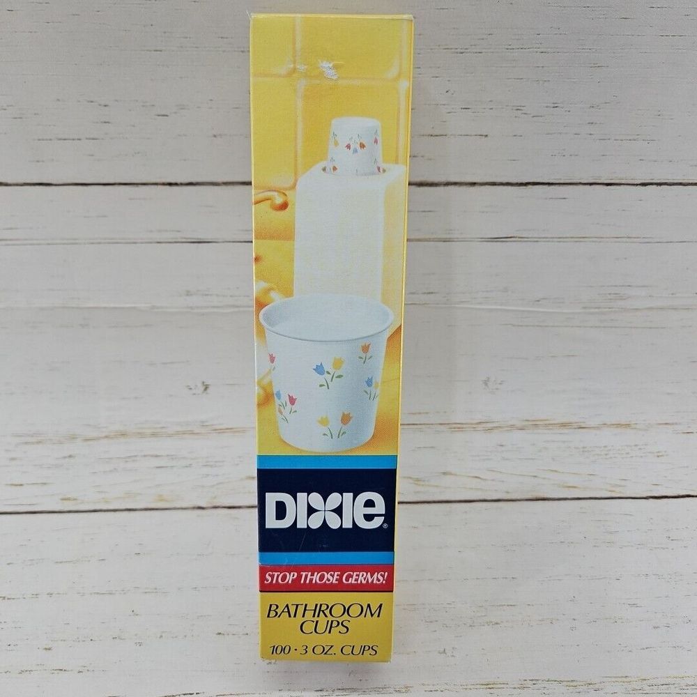 Vintage 1986 Dixie Bathroom 3 oz Cups 100 Tulips Flowers Soft Tones New Sealed